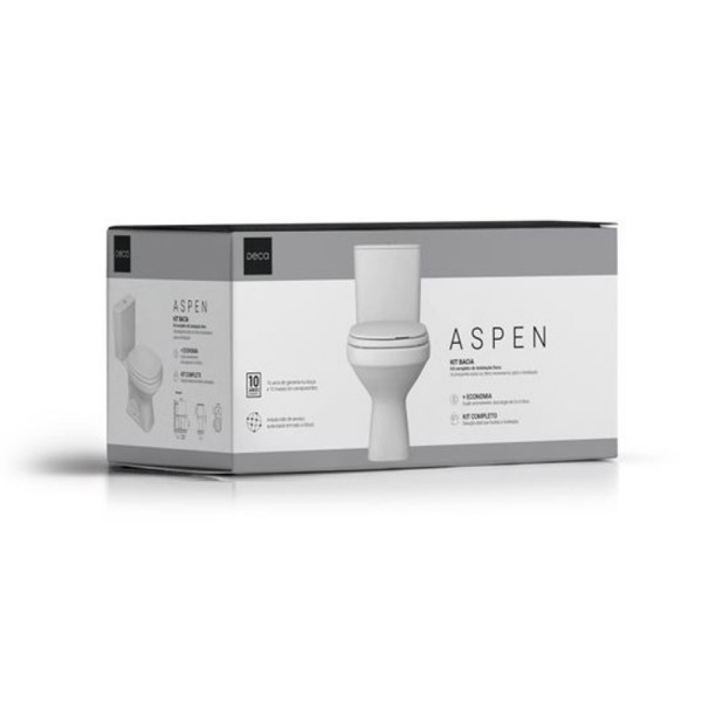 Kit Completo Bacia com Caixa Acoplada Branco Deca Aspen KP.751.17 Kit Completo Bacia com Caixa Acoplada Branco Deca Aspen KP.751.17