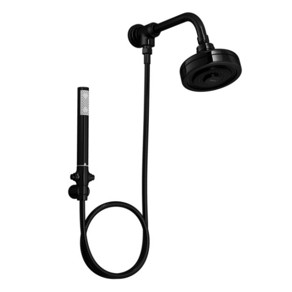 Kit Chuveiro Deca Acqua Plus com Flexível em PVC Black Noir 1990.BLNO.STDKIT.N Kit Chuveiro Deca Acqua Plus com Flexível em PVC Black Noir 1990.BLNO.STDKIT.N