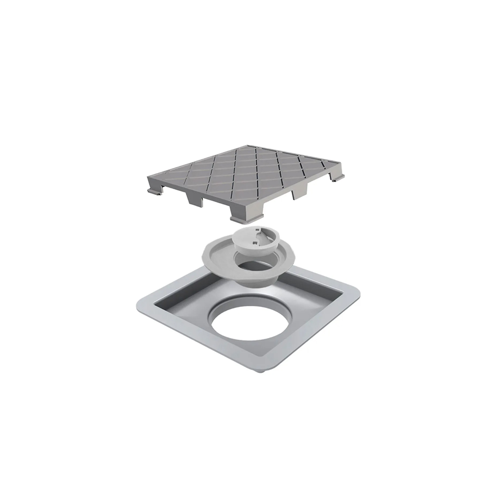 Ralo Linear Novii Seco Quadrado Tampa Oculta 15x15cm - 4665 Ralo Linear Novii Seco Quadrado Tampa Oculta 15x15cm - 4665