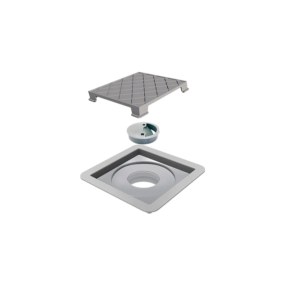 Ralo Linear Novii Seco Quadrado Tampa Oculta 10x10cm - 7344 Ralo Linear Novii Seco Quadrado Tampa Oculta 10x10cm - 7344