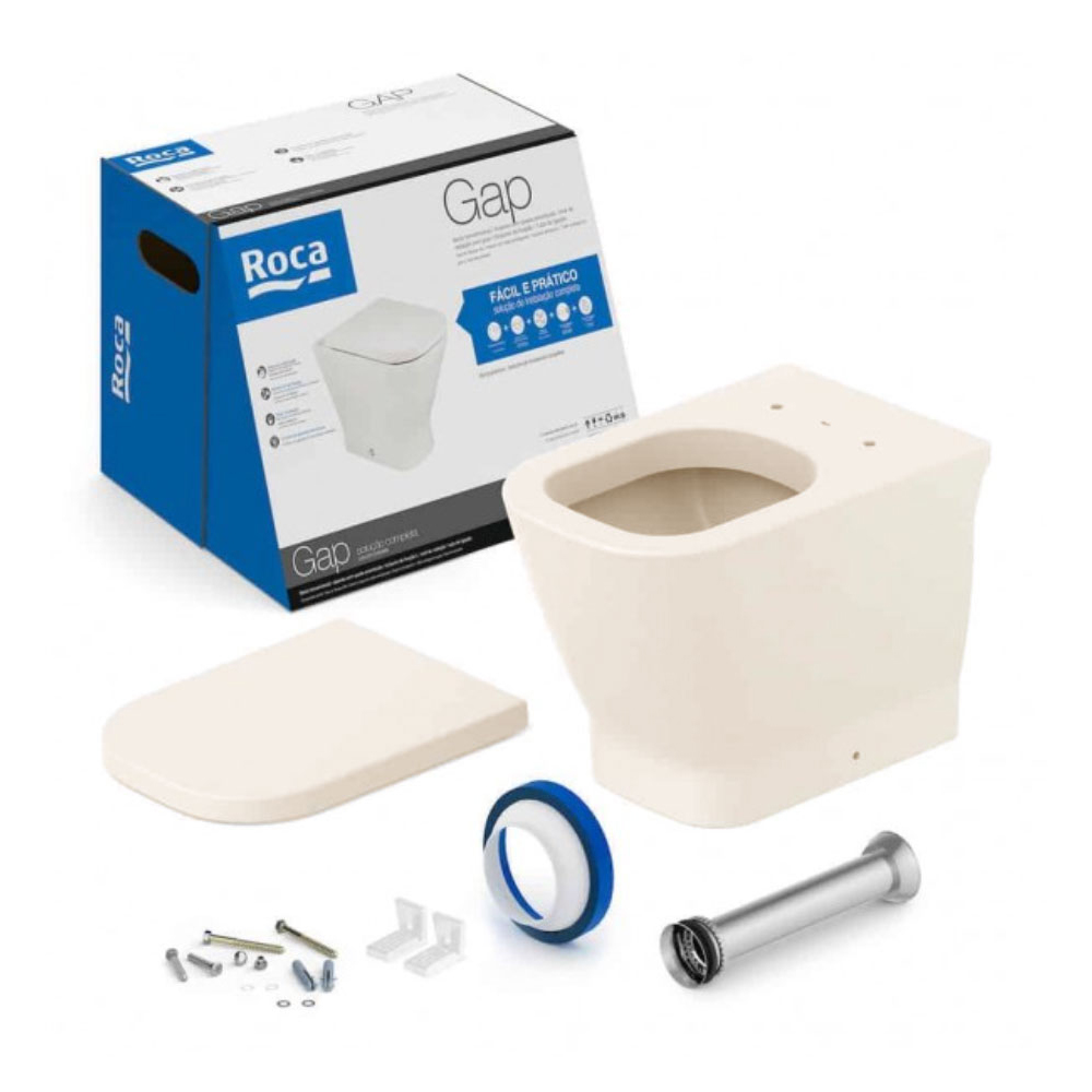 Kit Bacia Convencional E Itens De Instalação Gap Beige C323727011 Kit Bacia Convencional E Itens De Instalação Gap Beige C323727011