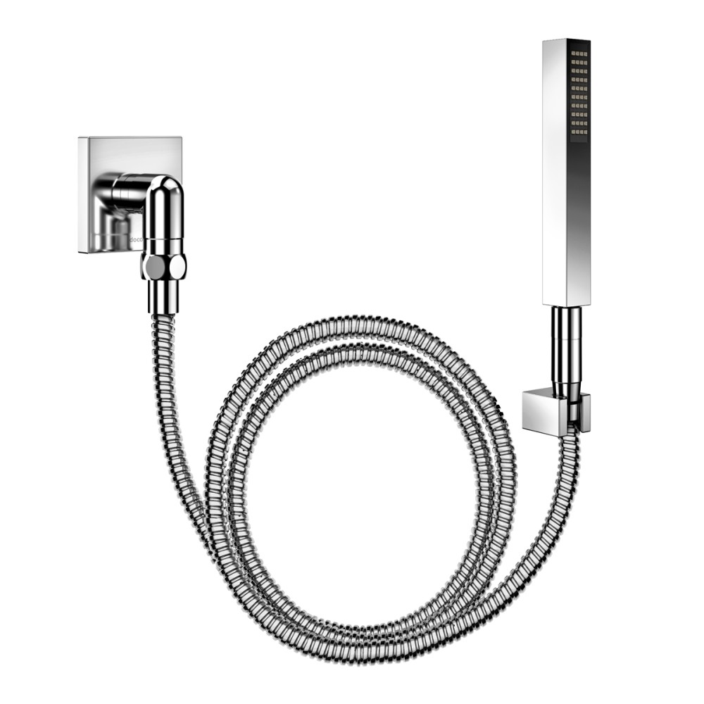 Ducha manual com joelho 90º parede lavatório Square cromado 01834706 Ducha manual com joelho 90º parede lavatório Square cromado 01834706