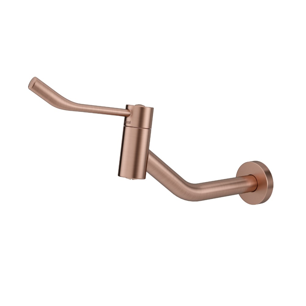 Torneira para banheiro de parede com alavanca Nova Benefit cobre escovado 01192269 Torneira para banheiro de parede com alavanca Nova Benefit cobre escovado 01192269
