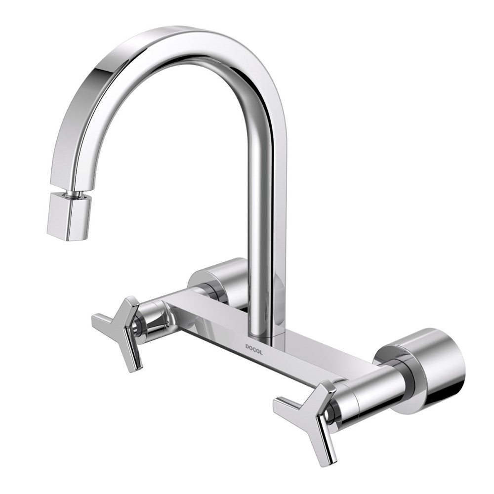 Misturador bica alta parede cozinha DocolCity cromado 00877906 Misturador bica alta parede cozinha DocolCity cromado 00877906