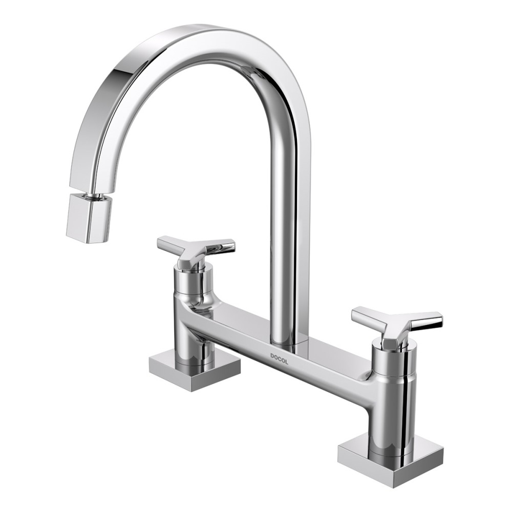 Misturador bica alta mesa cozinha DocolCity cromado 00877706 Misturador bica alta mesa cozinha DocolCity cromado 00877706