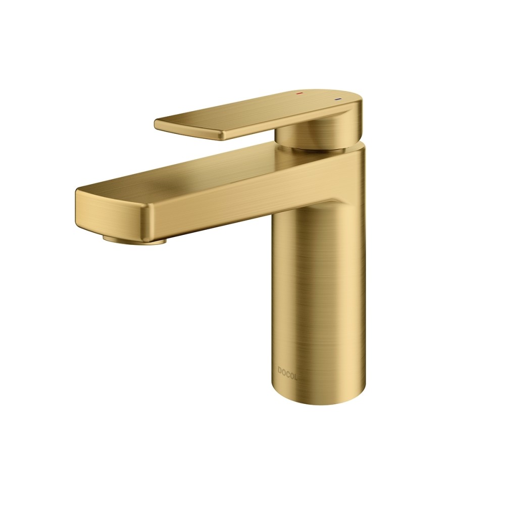 Monocomando bica alta mesa lavatório Argon ouro escovado 00847772 Monocomando bica alta mesa lavatório Argon ouro escovado 00847772