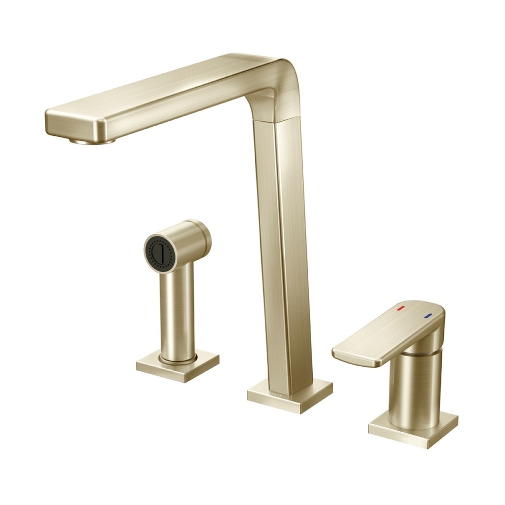 Monocomando para cozinha com ducha Bistrô níquel escovado 00647344 Monocomando para cozinha com ducha Bistrô níquel escovado 00647344