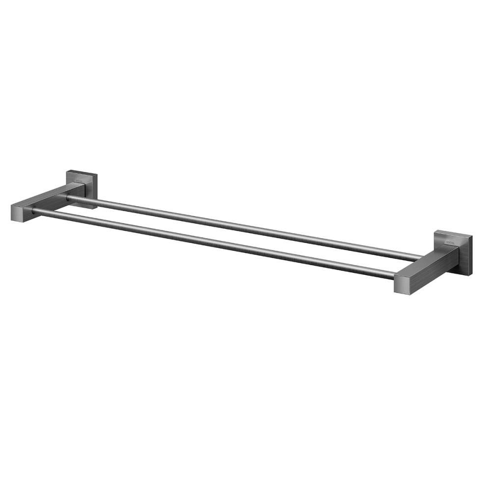Porta-toalhas bastão duplo 653 mm Square grafite escovado 00641870 Porta-toalhas bastão duplo 653 mm Square grafite escovado 00641870