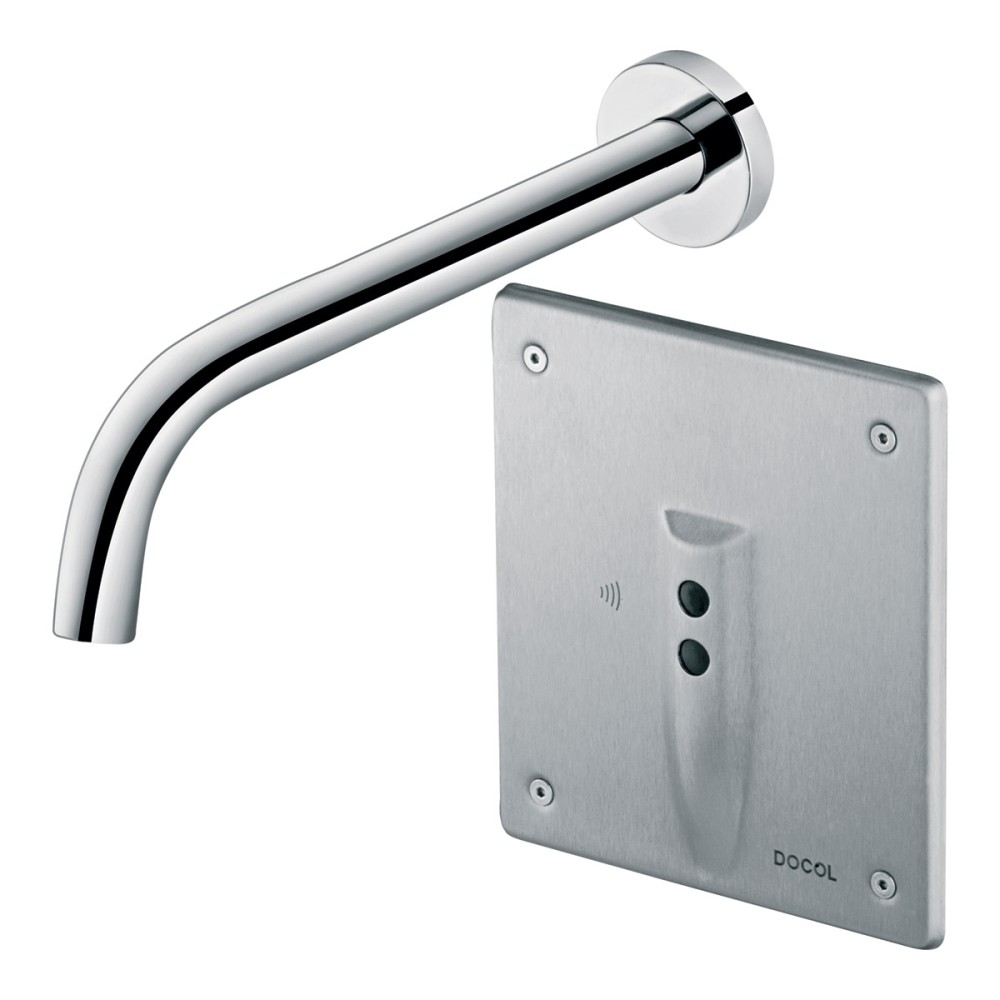 Torneira de parede DocolSensor embutido para lavatório DocolEletric inox escovado 00471116 Torneira de parede DocolSensor embutido para lavatório DocolEletric inox escovado 00471116