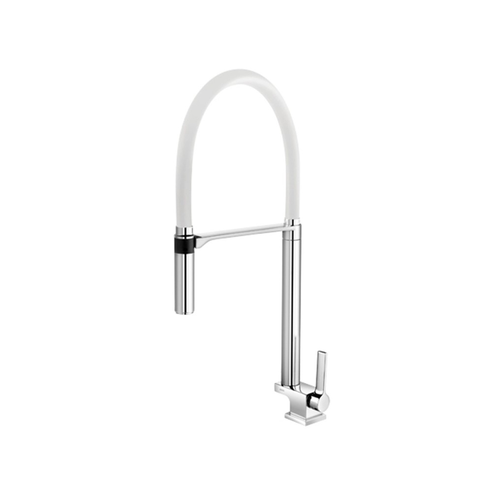 Torneira bica alta de mesa para cozinha Doc cromado/branco 00738956 Torneira bica alta de mesa para cozinha Doc cromado/branco 00738956