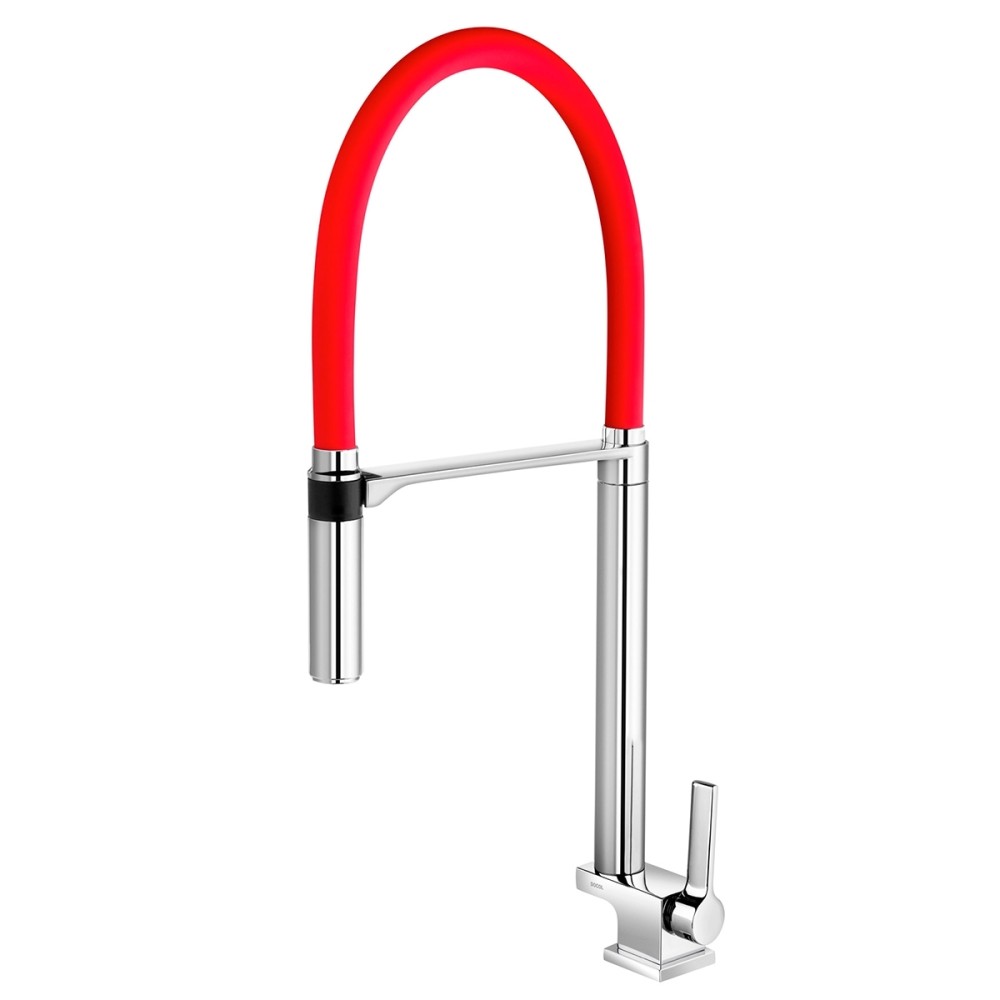 Torneira bica alta de mesa para cozinha Doc cromado/vermelho 00738979 Torneira bica alta de mesa para cozinha Doc cromado/vermelho 00738979
