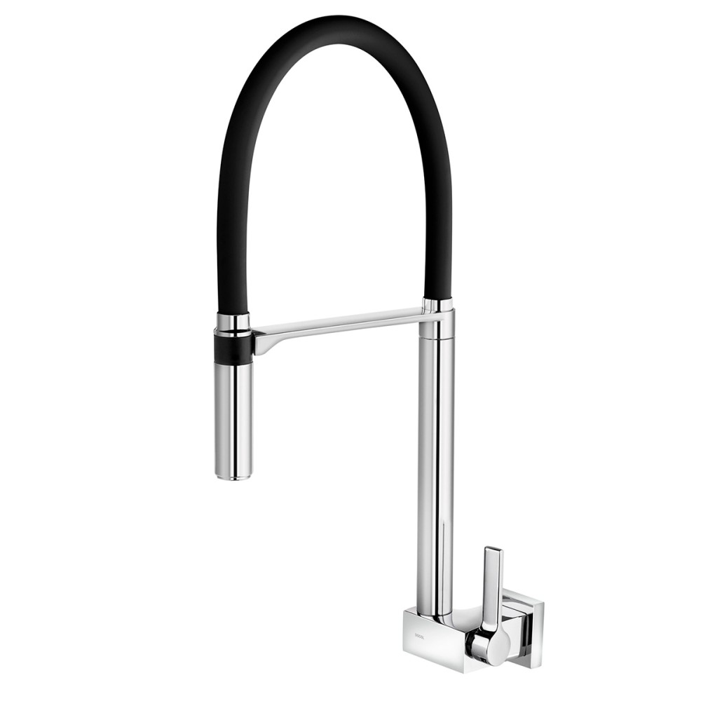 Torneira para cozinha de parede bica alta Doc preto 00742857 Torneira para cozinha de parede bica alta Doc preto 00742857