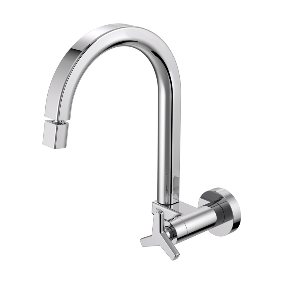 Torneira bica alta de parede para cozinha DocolCity cromado 00876606 Torneira bica alta de parede para cozinha DocolCity cromado 00876606