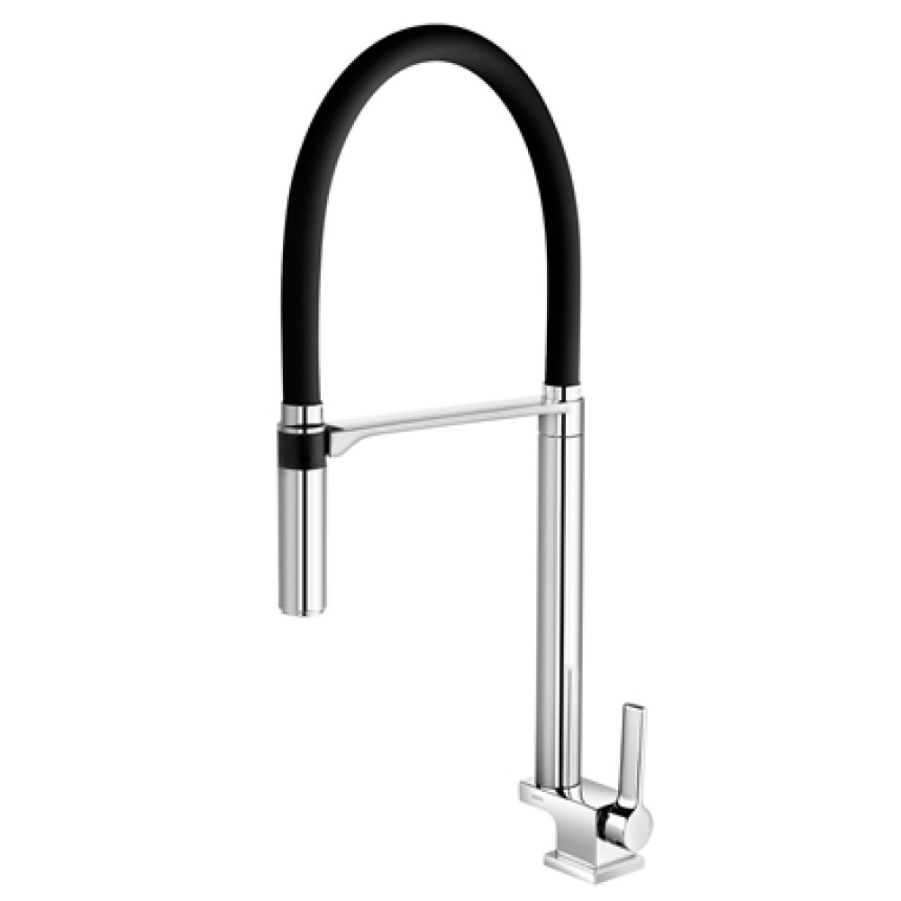 Torneira bica alta de mesa para cozinha Doc cromado/preto 00738957 Torneira bica alta de mesa para cozinha Doc cromado/preto 00738957
