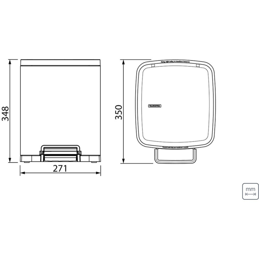 Lixeira Octos Aco Inox Balde Removivel Pedal 10L